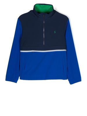 POLO RALPH LAUREN KIDS veste colour block à col zippé - Bleu