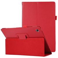 Lunso - Lenovo Tab M10 Plus Gen 3 (3e generatie) - Stand flip Bookcase hoes - Rood