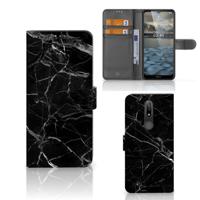 Nokia 2.4 | Bookcase | Marmer Zwart - Origineel Cadeau Vader