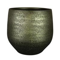 Ter Steege Plantenpot - keramiek - metallic donkergroen - D36-H33 cm   - - thumbnail
