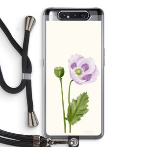 Purple poppy: Samsung Galaxy A80 Transparant Hoesje met koord