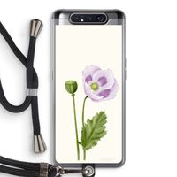 Purple poppy: Samsung Galaxy A80 Transparant Hoesje met koord