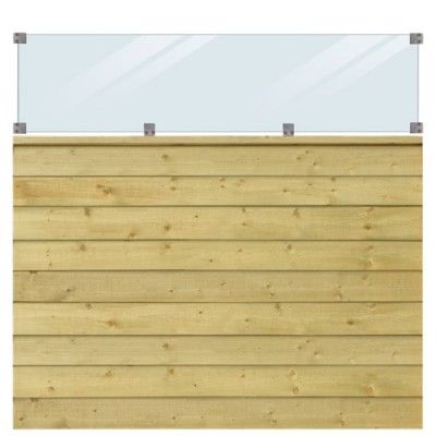 Geïmpregneerd Houten Stapelrabat Schutting Met Glas Klink 174 x 163 CM