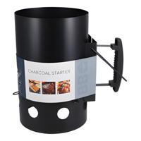 Houtskoolaansteker - metaal - 31 x 20 cm - zwart - BBQ starter - briketten aansteken