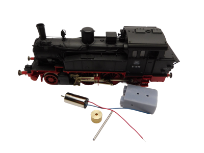 micromotor HF002F motor ombouwset voor Fleischmann BR 91, T 9.3, Edelweiß-Zahnradbahn, u.a.