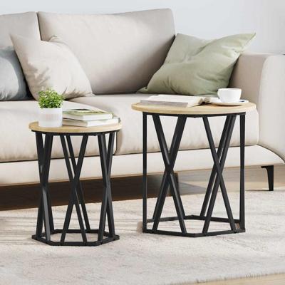 Salontafel 2 pcs Sonoma eiken 50 x 50 x 50 cm