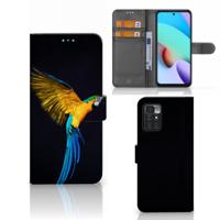 Xiaomi Redmi 10 | Telefoonhoesje | Met pasjeshouder | Papegaai Xiaomi Redmi 10 | Telefoonhoesje | Met pasjeshouder | Papegaai