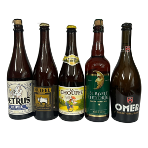 5x 75CL flessen + 2 La Chouffe glazen