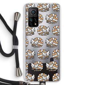 Slapende poes: Xiaomi Mi 10T 5G Transparant Hoesje met koord