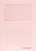 Q-CONNECT L-map met venster, 120 g/m², A4, pak van 100 stuks, lichtroze