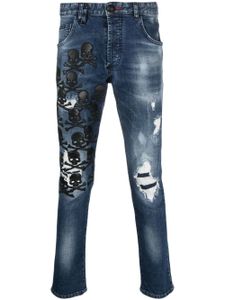 Philipp Plein jean à logo brodé - Bleu