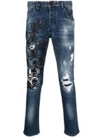 Philipp Plein jean à logo brodé - Bleu - thumbnail