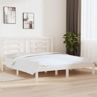Bedframe massief hout wit 180x200 cm