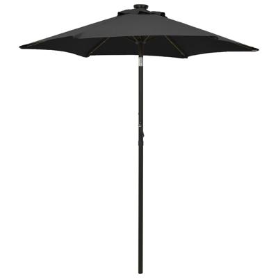 VidaXL Parasol met led-verlichting 200x211 cm aluminium zwart
