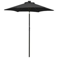 VidaXL Parasol met led-verlichting 200x211 cm aluminium zwart