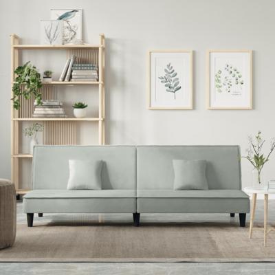 Slaapbank fluweel lichtgrijs
