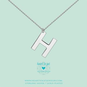 Heart to get LB149INH16S Ketting met hanger Letter H 40-48 cm zilver