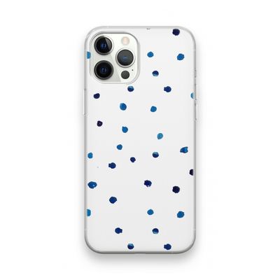Blauwe stippen: iPhone 12 Pro Transparant Hoesje
