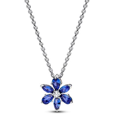 Pandora 392387C02 Ketting Sparkling Herbarium Cluster zilver-kleursteen blauw 45 cm
