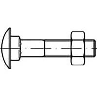 TOOLCRAFT TO-6855747 Platbolkopschroeven M6 30 mm DIN 603 Staal Verzinkt 100 stuk(s)