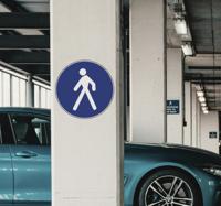 Sticker voetganger bord