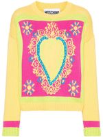 Moschino pull à détails intarsia - Jaune