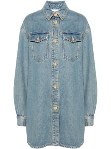 Moschino robe en jean à coupe courte - Bleu