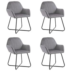 Eetkamerstoelen 4 st fluweel grijs SKU: V277009