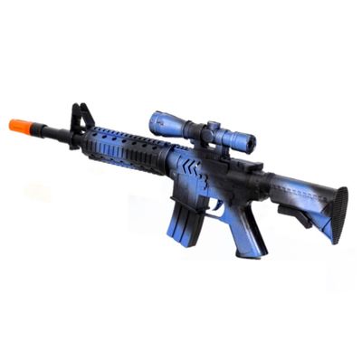 Kinder speelgoed verkleedwapen/machinegeweer soldaten/leger met geluid 39 cm