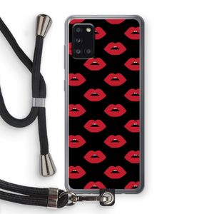 Lips: Samsung Galaxy A31 Transparant Hoesje met koord
