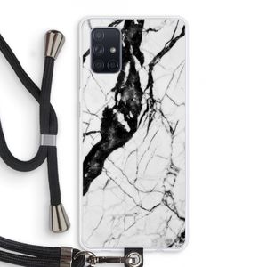 Witte marmer 2: Samsung Galaxy A71 Transparant Hoesje met koord
