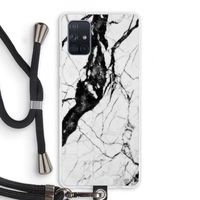 Witte marmer 2: Samsung Galaxy A71 Transparant Hoesje met koord