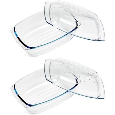 Ovenschaal - 2x - 34 x 22 x 7 cm - glas - Ovenschalen/braadslede - Ovenschotel schalen - Bakvorm Ovenschaal - 2x - 34 x 22 x 7 cm - glas - Ovenschalen/braadslede - Ovenschotel schalen - Bakvorm