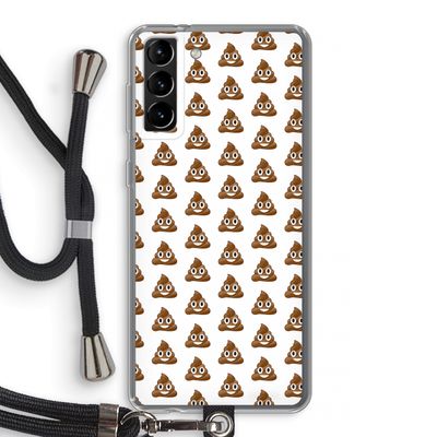 Poop emoji: Samsung Galaxy S21 Plus Transparant Hoesje met koord