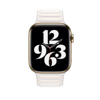 Apple origineel Leather Link Apple Watch M/L 42mm / 44mm / 45mm Chalk - MJKT3ZM/A - thumbnail
