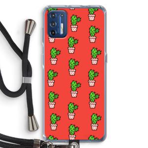 Mini cactus: Motorola Moto G9 Plus Transparant Hoesje met koord