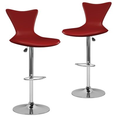 vidaXL Barkrukken 2 st kunstleer wijnrood