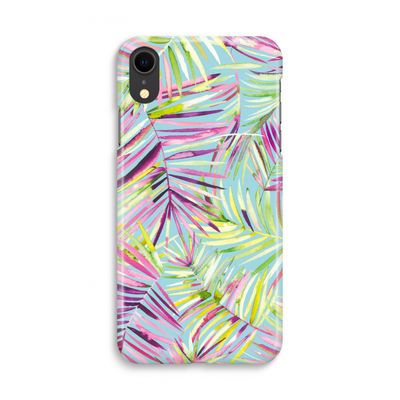 Tropical Palms Blue: iPhone XR Volledig Geprint Hoesje