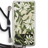 Wit bloemenpatroon: Huawei Ascend P10 Lite Transparant Hoesje met koord Wit bloemenpatroon: Huawei Ascend P10 Lite Transparant Hoesje met koord