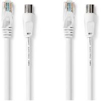 Coax- en CAT6-Combikabel | IEC (Coax) Male / RJ45 Male | IEC (Coax) Female / RJ45 Male | Vernikkeld - thumbnail