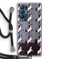 Musketon Unicorn: Oppo Find X3 Neo Transparant Hoesje met koord