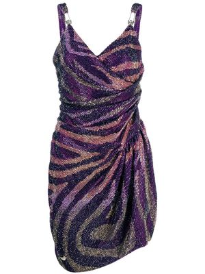 Philipp Plein robe imprimée à ornements en cristal - Violet