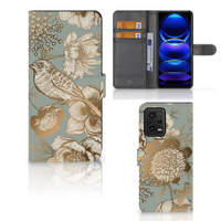 Hoesje voor Xiaomi Redmi Note 12 5G | Poco X5 Vintage Bird Flowers - thumbnail