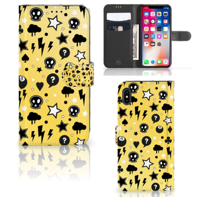 Telefoonhoesje met Naam Apple iPhone Xs Max Punk Geel Telefoonhoesje met Naam Apple iPhone Xs Max Punk Geel