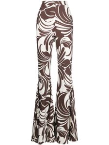 La DoubleJ pantalon à imprimé Superflare Watermarble - Marron