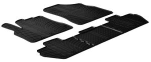 Rubbermatten passend voor Citroen Berlingo / Peugeot Partner (T-Design 5-delig + montageclips) GL0121