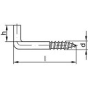 TOOLCRAFT 159598 Rechte schroefhaken 50 mm Galvanisch verzinkt staal 100 stuk(s)