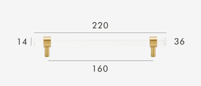 Moderne Messing & Acryl Meubelgreep Moderne Messing & Acryl Meubelgreep