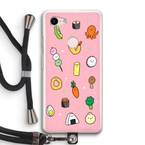 Happy bento friends: Pixel 3 Transparant Hoesje met koord