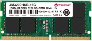 Transcend JetRAM Werkgeheugenmodule voor laptop DDR4 16 GB 1 x 16 GB 3200 MHz 260-pins SO-DIMM CL22 JM3200HSB-16G